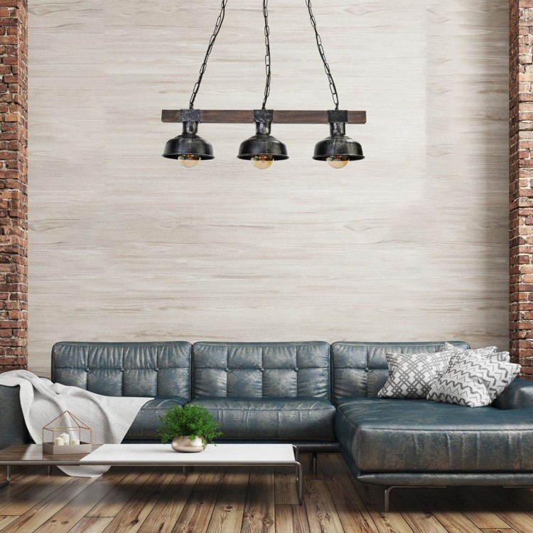 Lampa wisząca FARO BLACK/WOOD 3xE27 MLP6243 Milagro