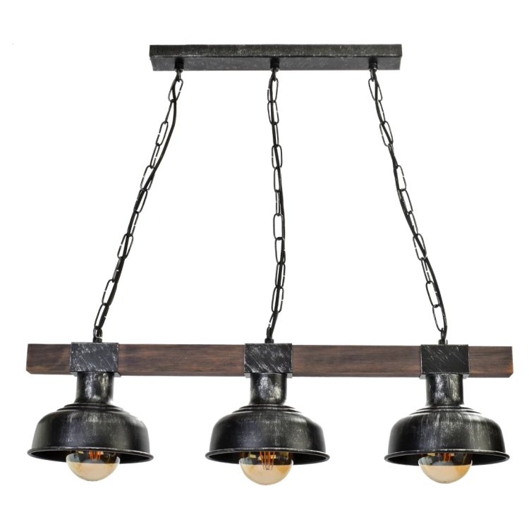 Lampa wisząca FARO BLACK/WOOD 3xE27 MLP6243 Milagro