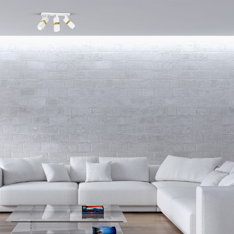Lampa sufitowa VIDAR WHITE/GOLD 3xGU10 MLP6274 Milagro