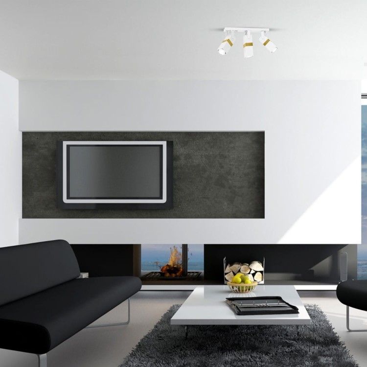Lampa sufitowa VIDAR WHITE/GOLD 3xGU10 MLP6274 Milagro