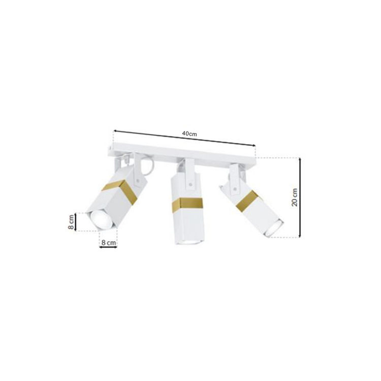 Lampa sufitowa VIDAR WHITE/GOLD 3xGU10 MLP6274 Milagro