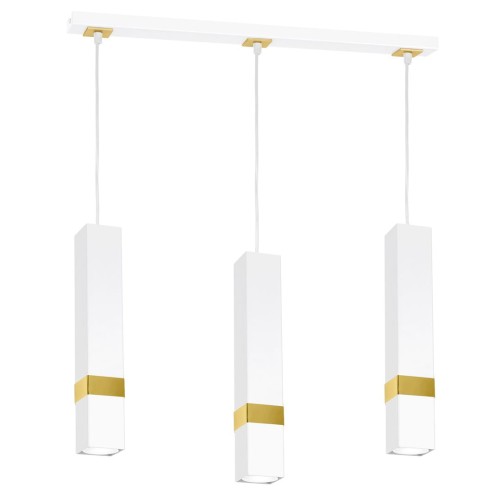 Lampa wisząca VIDAR WHITE/GOLD 3xGU10 MLP6276 Milagro
