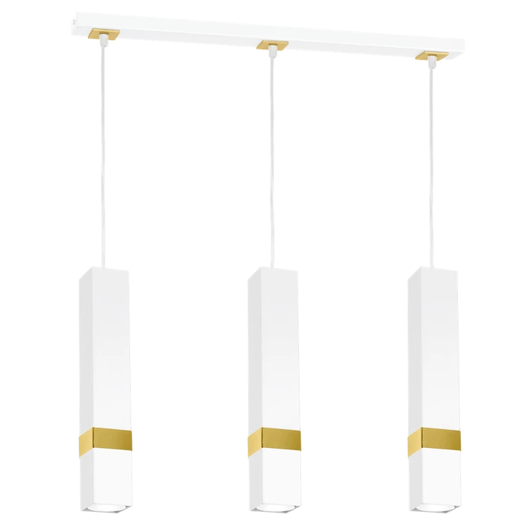 Lampa wisząca VIDAR WHITE/GOLD 3xGU10 MLP6276 Milagro