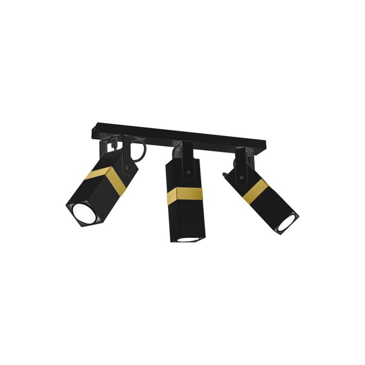Lampa sufitowa VIDAR BLACK/GOLD 3xGU10 MLP6278 Milagro