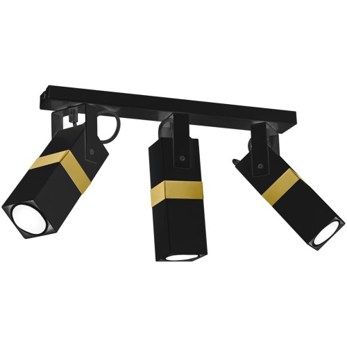 Lampa sufitowa VIDAR BLACK/GOLD 3xGU10 MLP6278 Milagro