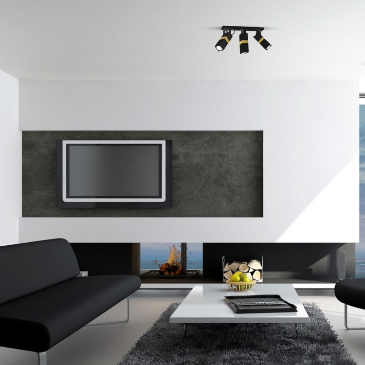 Lampa sufitowa VIDAR BLACK/GOLD 3xGU10 MLP6278 Milagro