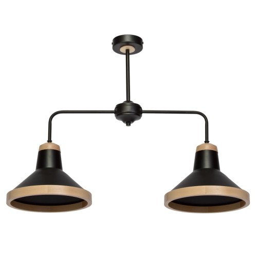 Lampa sufitowa SALMA BLACK / WOOD 2xE27 MLP6296 Milagro