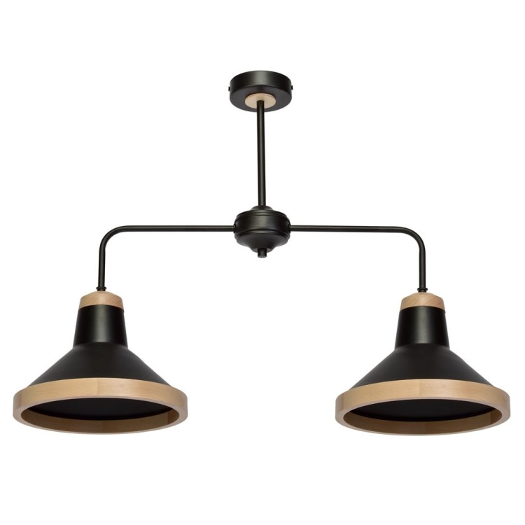 Lampa sufitowa SALMA BLACK / WOOD 2xE27 MLP6296 Milagro