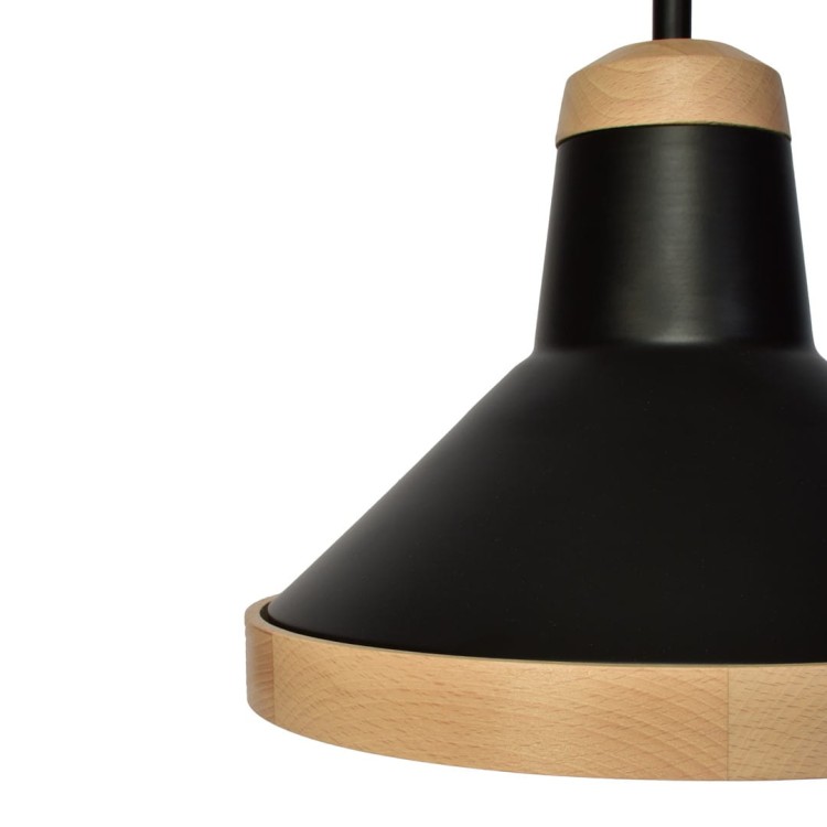 Lampa sufitowa SALMA BLACK / WOOD 2xE27 MLP6296 Milagro