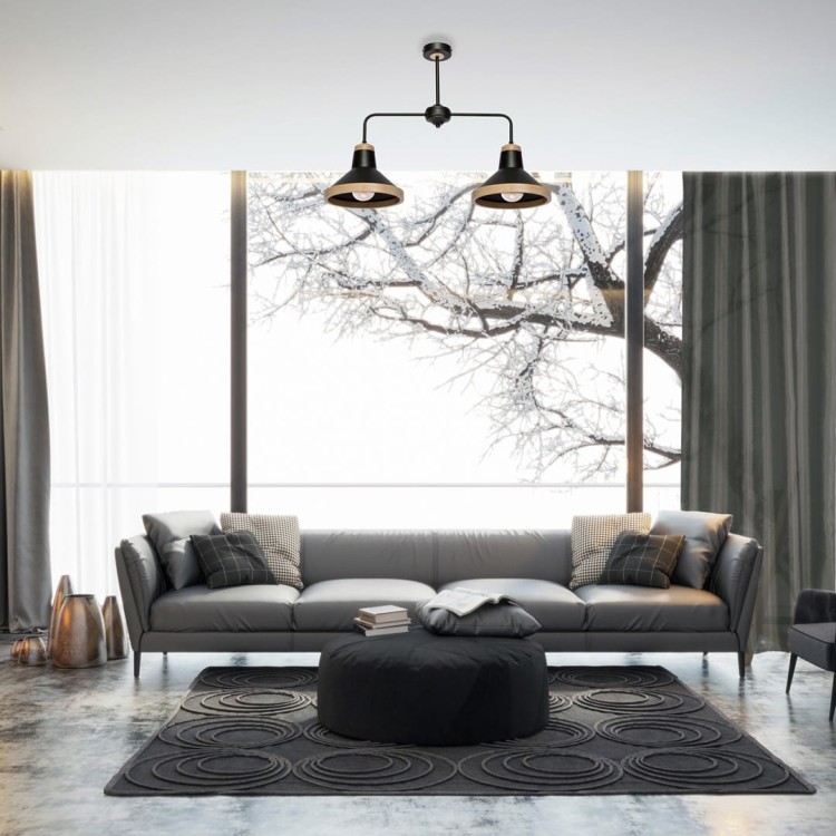 Lampa sufitowa SALMA BLACK / WOOD 2xE27 MLP6296 Milagro