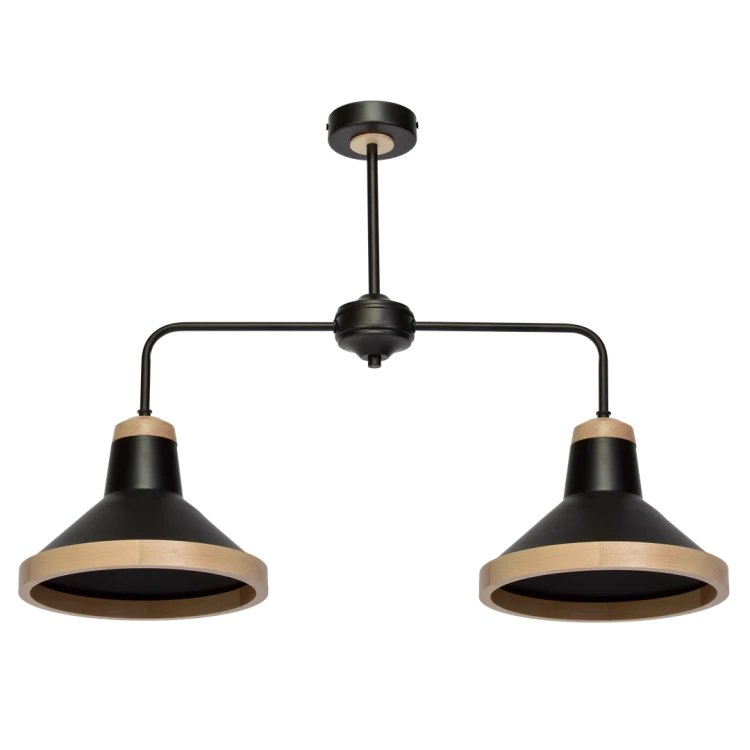 Lampa sufitowa SALMA BLACK / WOOD 2xE27 MLP6296 Milagro