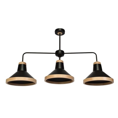 Lampa sufitowa SALMA BLACK / WOOD 3xE27 MLP6297 Milagro