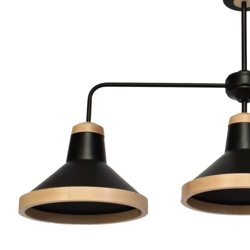 Lampa sufitowa SALMA BLACK / WOOD 3xE27 MLP6297 Milagro