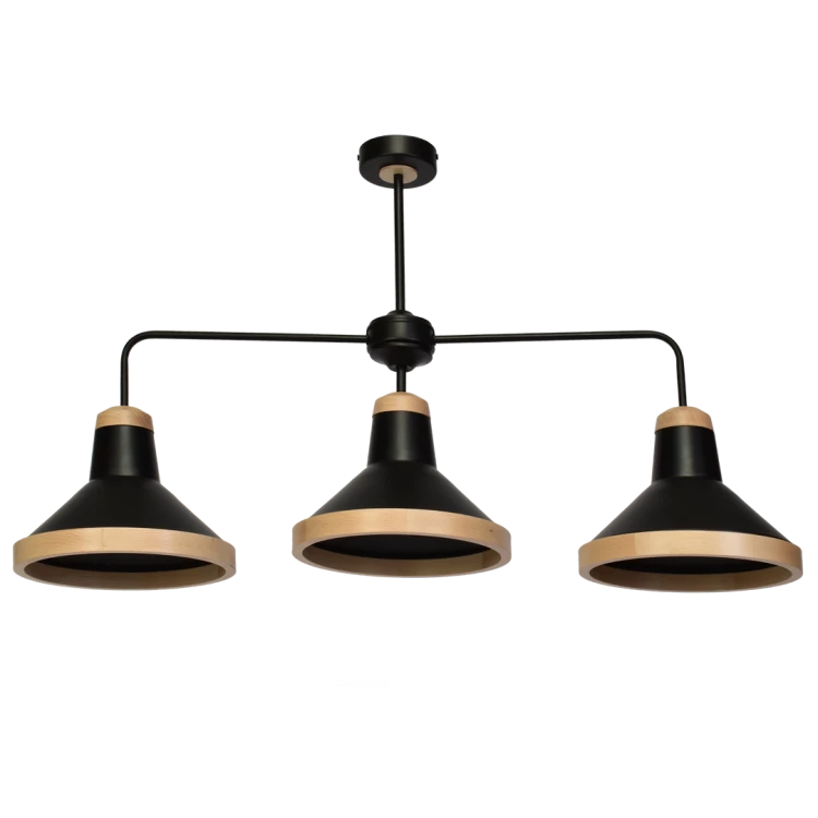 Lampa sufitowa SALMA BLACK / WOOD 3xE27 MLP6297 Milagro