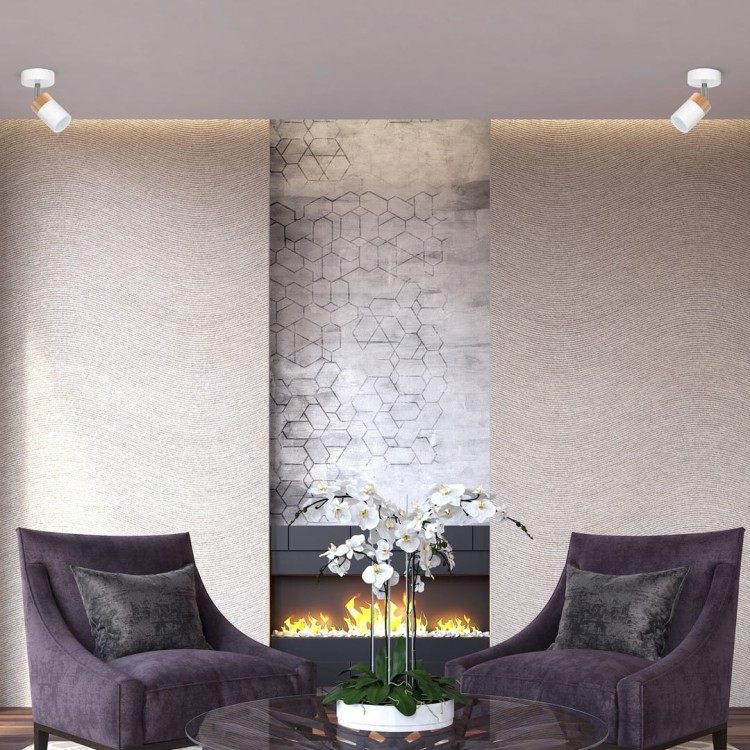 Lampa ścienno-sufitowa Kinkiet Industrialny Spot JOKER WHITE/WOOD 1xGU10 MLP6299 Milagro 1x GU10 Loft nowoczesny metalowy sufitowa ścienna biały biała drewno biało drewniany pojedynczy Inspiracje Premium