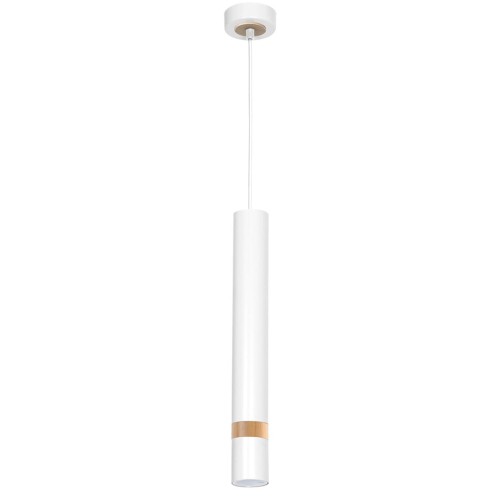 Lampa sufitowa wisząca natynkowa JOKER WHITE/WOOD 1xGU10 MLP6301 Milagro 1x GU10 50-90cm Spot oprawa oświetleniowa nowoczesna Industrialna Loft nawierzchniowa metal zwis biały biała drewno biało drewniany Inspiracje Premium
