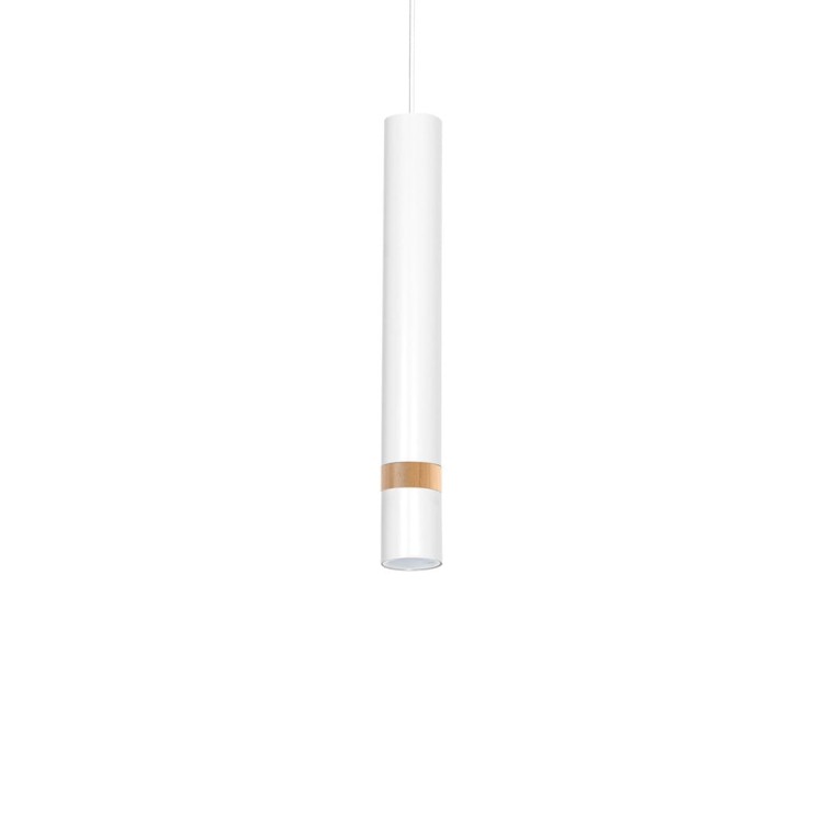 Lampa sufitowa wisząca natynkowa JOKER WHITE/WOOD 1xGU10 MLP6301 Milagro 1x GU10 50-90cm Spot oprawa oświetleniowa nowoczesna Industrialna Loft nawierzchniowa metal zwis biały biała drewno biało drewniany Inspiracje Premium