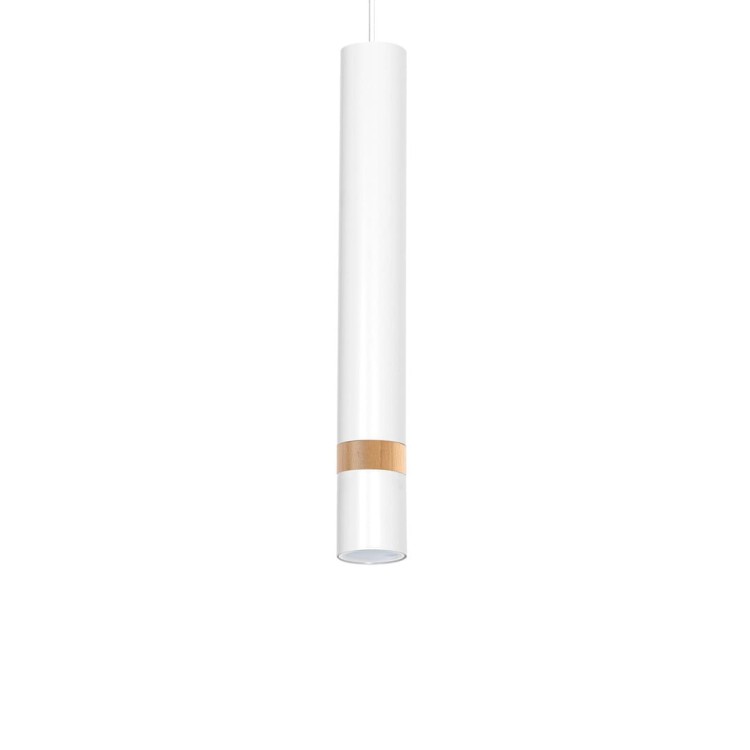 Lampa sufitowa wisząca natynkowa JOKER WHITE/WOOD 1xGU10 MLP6301 Milagro 1x GU10 50-90cm Spot oprawa oświetleniowa nowoczesna Industrialna Loft nawierzchniowa metal zwis biały biała drewno biało drewniany Inspiracje Premium