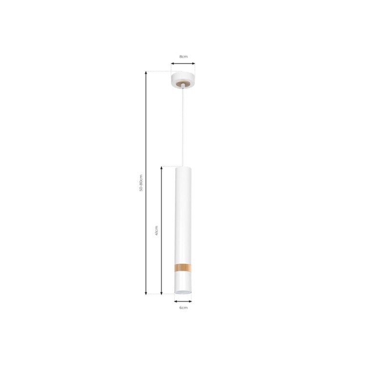 Lampa sufitowa wisząca natynkowa JOKER WHITE/WOOD 1xGU10 MLP6301 Milagro 1x GU10 50-90cm Spot oprawa oświetleniowa nowoczesna Industrialna Loft nawierzchniowa metal zwis biały biała drewno biało drewniany Inspiracje Premium