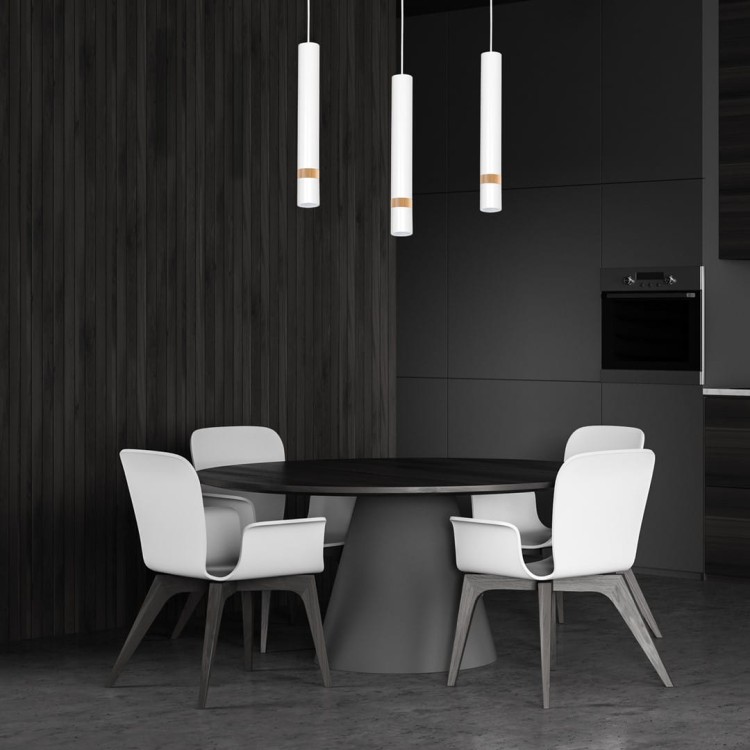 Lampa sufitowa wisząca natynkowa JOKER WHITE/WOOD 3xGU10 MLP6302 Milagro 3x GU10 60cm Spot oprawa oświetleniowa nowoczesna Industrialna Loft nawierzchniowa metal zwis biały biała drewno biało drewniana Inspiracje Premium