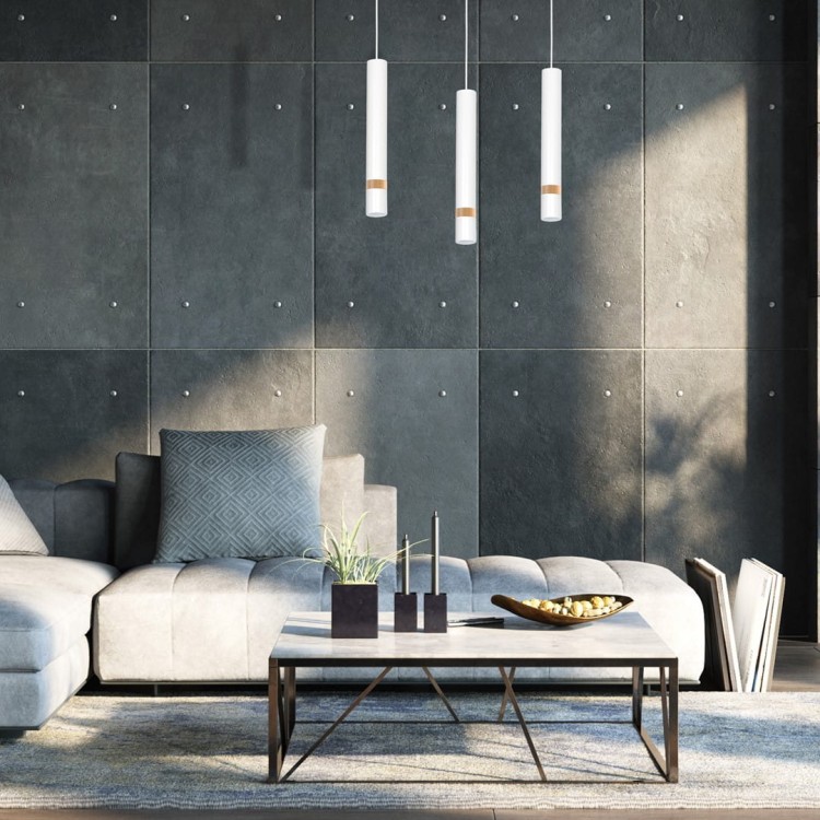 Lampa sufitowa wisząca natynkowa JOKER WHITE/WOOD 3xGU10 MLP6302 Milagro 3x GU10 60cm Spot oprawa oświetleniowa nowoczesna Industrialna Loft nawierzchniowa metal zwis biały biała drewno biało drewniana Inspiracje Premium
