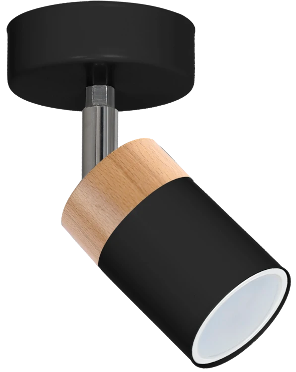 Lampa ścienno-sufitowa Kinkiet Industrialny Spot JOKER BLACK/WOOD 1xGU10 MLP6303 Milagro 1x GU10 Loft nowoczesny metalowy sufitowa ścienna czarny czarna drewno czarno drewniany pojedynczy Inspiracje Premium
