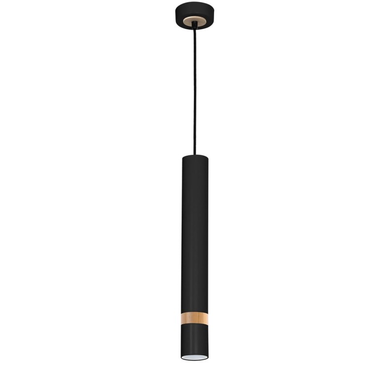 Lampa sufitowa wisząca natynkowa JOKER BLACK/WOOD 1xGU10 MLP6305 Milagro 1x GU10 50-90cm Spot oprawa oświetleniowa nowoczesna Industrialna Loft nawierzchniowa metal zwis czarny czarna drewno czarno drewniana Inspiracje Premium