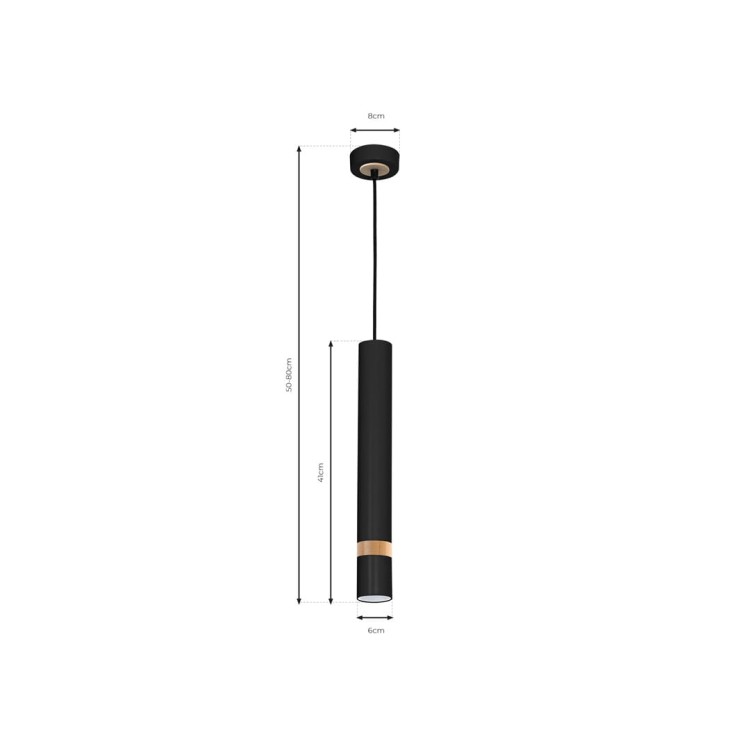 Lampa sufitowa wisząca natynkowa JOKER BLACK/WOOD 1xGU10 MLP6305 Milagro 1x GU10 50-90cm Spot oprawa oświetleniowa nowoczesna Industrialna Loft nawierzchniowa metal zwis czarny czarna drewno czarno drewniana Inspiracje Premium