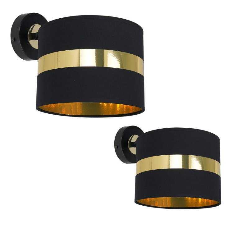 Kinkiet PALMIRA BLACK / GOLD 1xE27 60W MLP6317 Milagro