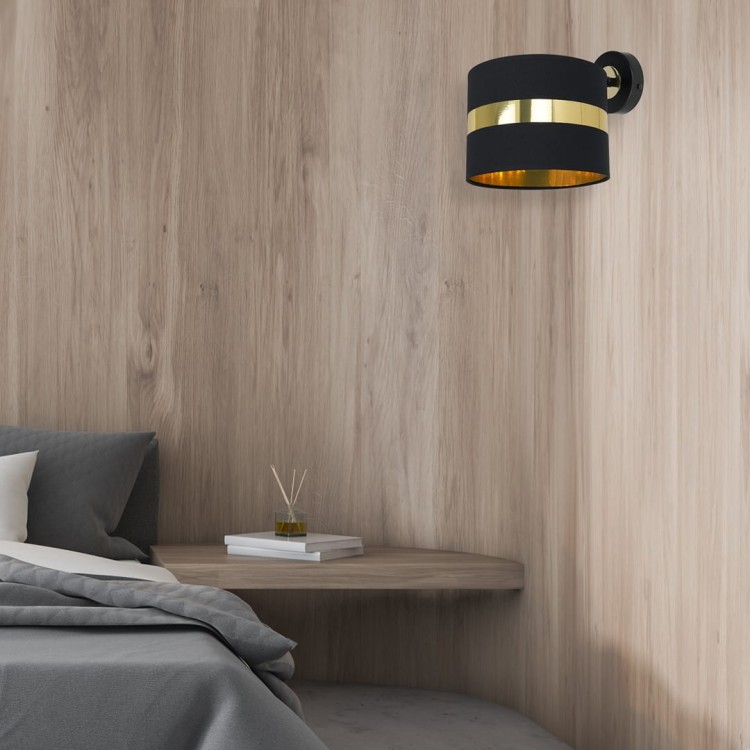 Kinkiet PALMIRA BLACK / GOLD 1xE27 60W MLP6317 Milagro