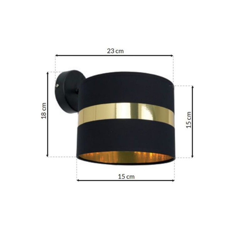 Kinkiet PALMIRA BLACK / GOLD 1xE27 60W MLP6317 Milagro