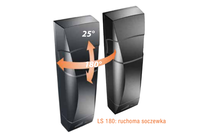 Fotokomórki LS180 Tousek 13510340 LS 180 ruchome 180 stopni fotokomórka do bramy zestaw fotokomórek