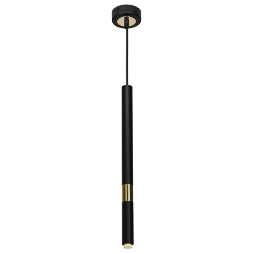 Lampa sufitowa wisząca żyrandol punktowa Industrialna MONZA BLACK/GOLD 1xG9 8W MLP6333 1x G9 Loft nowoczesna oprawa oświetleniowa tuba zwis czarny czarna złoty czarno złota Inspiracje Premium
