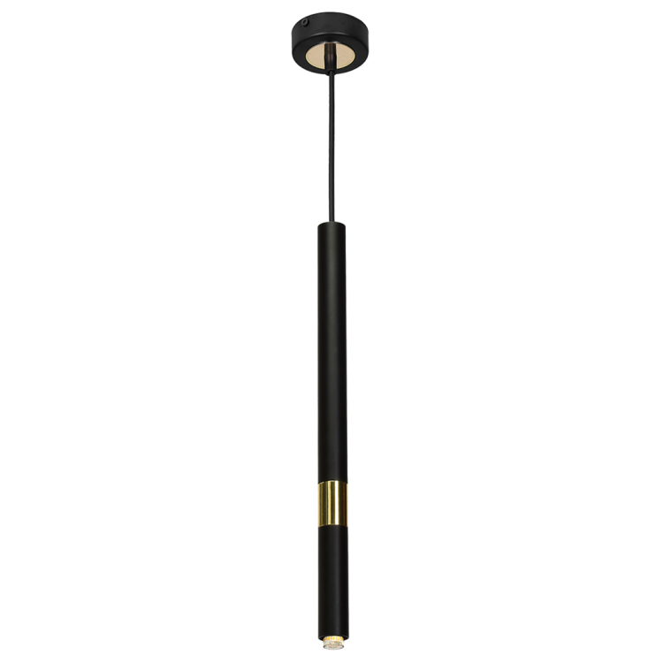 Lampa sufitowa wisząca żyrandol punktowa Industrialna MONZA BLACK/GOLD 1xG9 8W MLP6333 1x G9 Loft nowoczesna oprawa oświetleniowa tuba zwis czarny czarna złoty czarno złota Inspiracje Premium