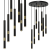 Lampa sufitowa wisząca żyrandol punktowa Industrialna MONZA BLACK/GOLD 7xG9 8W MLP6385 7x G9 Loft nowoczesna oprawa oświetleniowa tuba zwis czarny czarna złoty czarno złota Inspiracje Premium