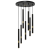 Lampa sufitowa wisząca żyrandol punktowa Industrialna MONZA BLACK/GOLD 7xG9 8W MLP6385 7x G9 Loft nowoczesna oprawa oświetleniowa tuba zwis czarny czarna złoty czarno złota Inspiracje Premium