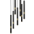 Lampa sufitowa wisząca żyrandol punktowa Industrialna MONZA BLACK/GOLD 7xG9 8W MLP6385 7x G9 Loft nowoczesna oprawa oświetleniowa tuba zwis czarny czarna złoty czarno złota Inspiracje Premium