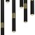 Lampa sufitowa wisząca żyrandol punktowa Industrialna MONZA BLACK/GOLD 7xG9 8W MLP6385 7x G9 Loft nowoczesna oprawa oświetleniowa tuba zwis czarny czarna złoty czarno złota Inspiracje Premium