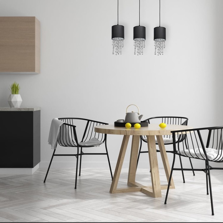 Lampa wisząca ALMERIA BLACK/CHROME 3xE27 MLP64300 Milagro