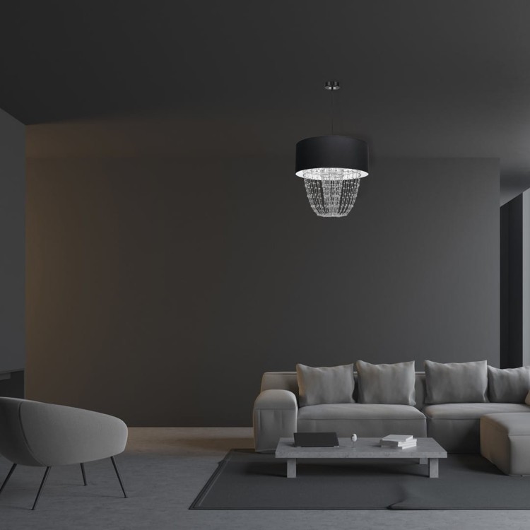 Lampa wisząca ALMERIA BLACK/CHROME 1xE27 MLP6432 Milagro