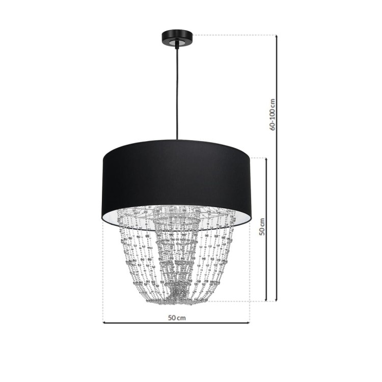 Lampa wisząca ALMERIA BLACK/CHROME 1xE27 MLP6432 Milagro