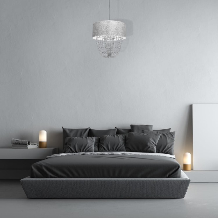 Lampa wisząca ALMERIA SILVER/BLACK 1xE27 MLP6437 Milagro