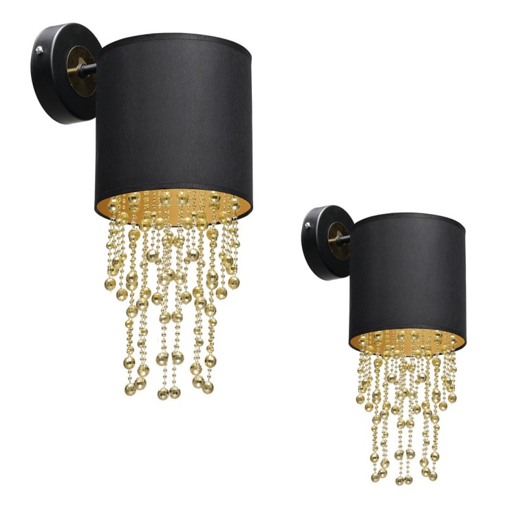 Kinkiet ALMERIA BLACK/GOLD 1xE27 MLP6438 Milagro