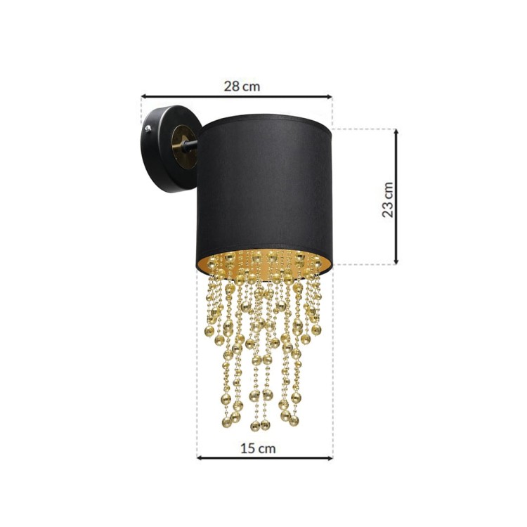 Kinkiet ALMERIA BLACK/GOLD 1xE27 MLP6438 Milagro