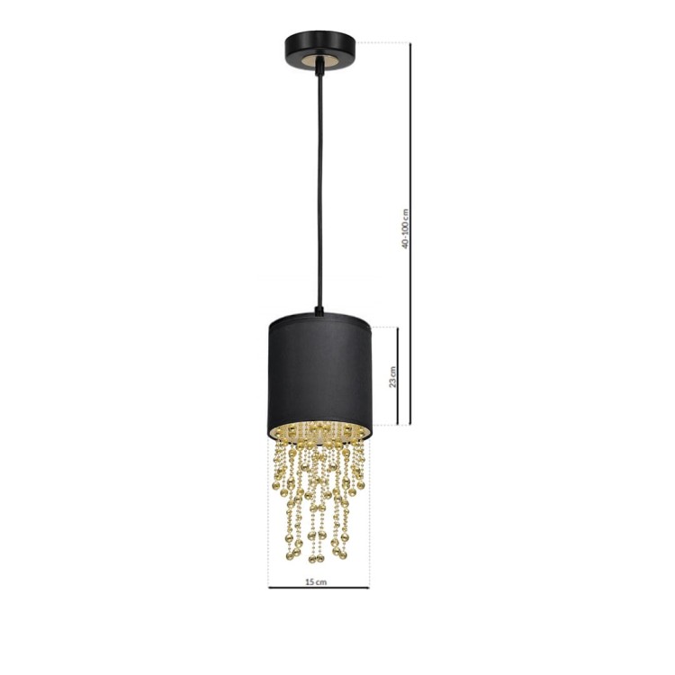 Lampa wisząca ALMERIA BLACK/GOLD 1xE27 MLP6439 Milagro
