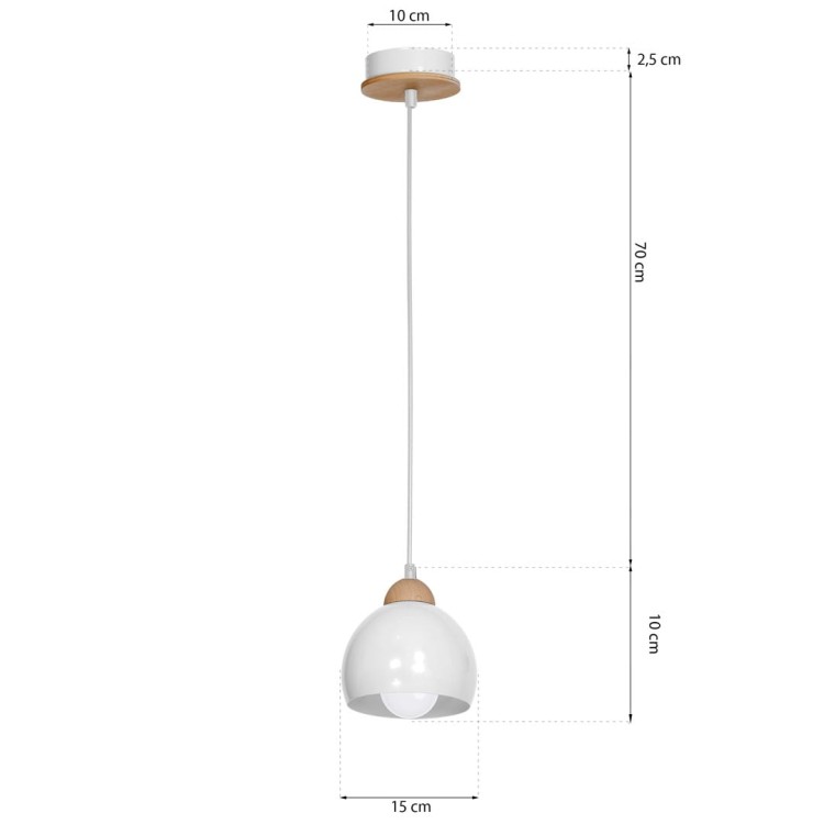 Lampa wisząca DAMA WHITE 1xE27 MLP6440 Milagro