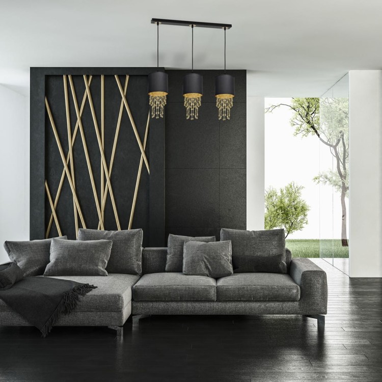 Lampa wisząca ALMERIA BLACK/GOLD 3xE27 MLP64400 Milagro