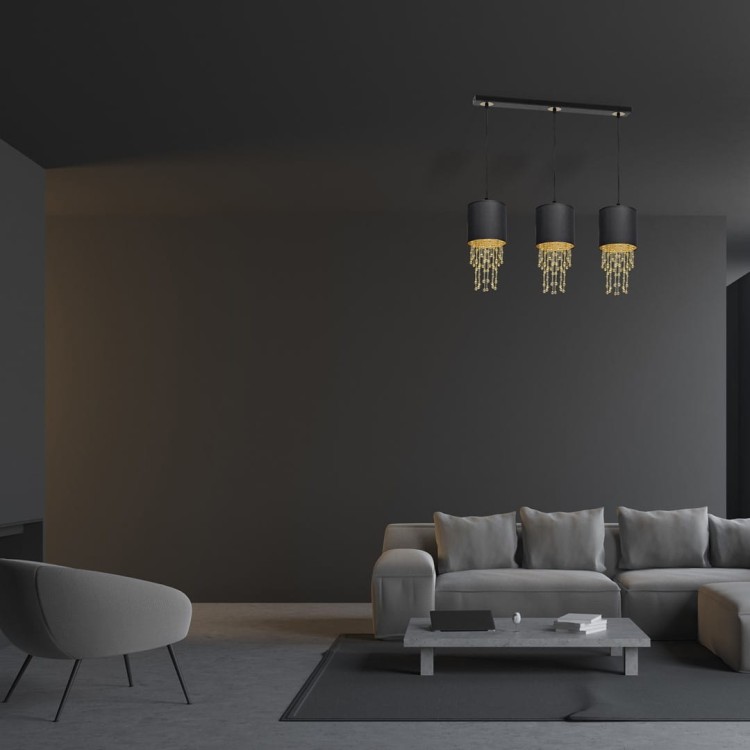Lampa wisząca ALMERIA BLACK/GOLD 3xE27 MLP64400 Milagro