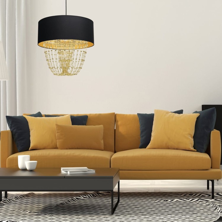 Lampa wisząca ALMERIA BLACK/GOLD 1xE27 MLP6442 Milagro