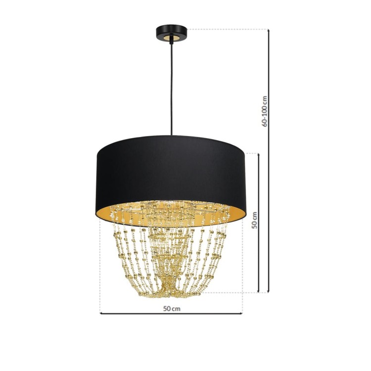 Lampa wisząca ALMERIA BLACK/GOLD 1xE27 MLP6442 Milagro